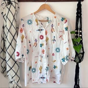 Johnny Was Louanne Embroidered Top